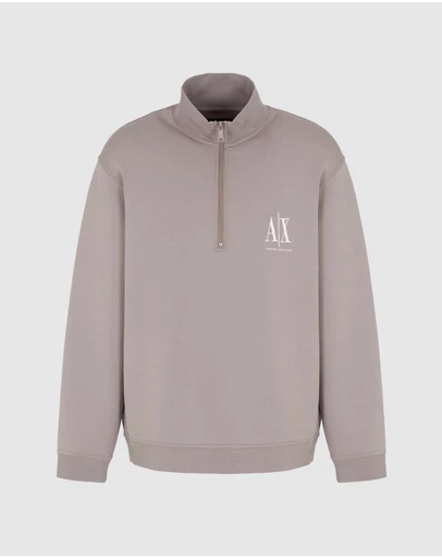 Armani Exchange - Logo Half Zip Sweatshirt