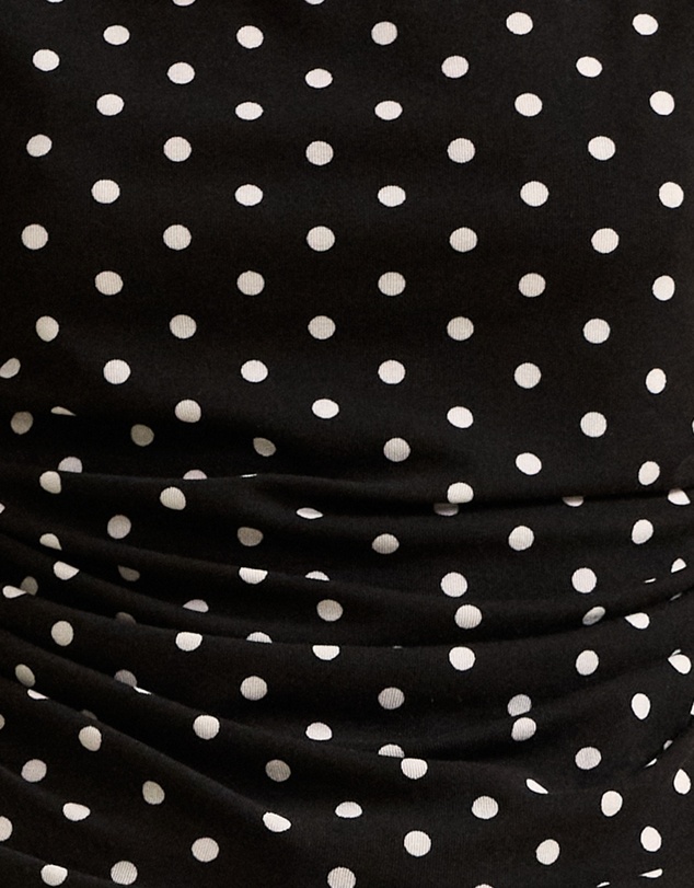 MVN - Rouched Side Polka Dot Top