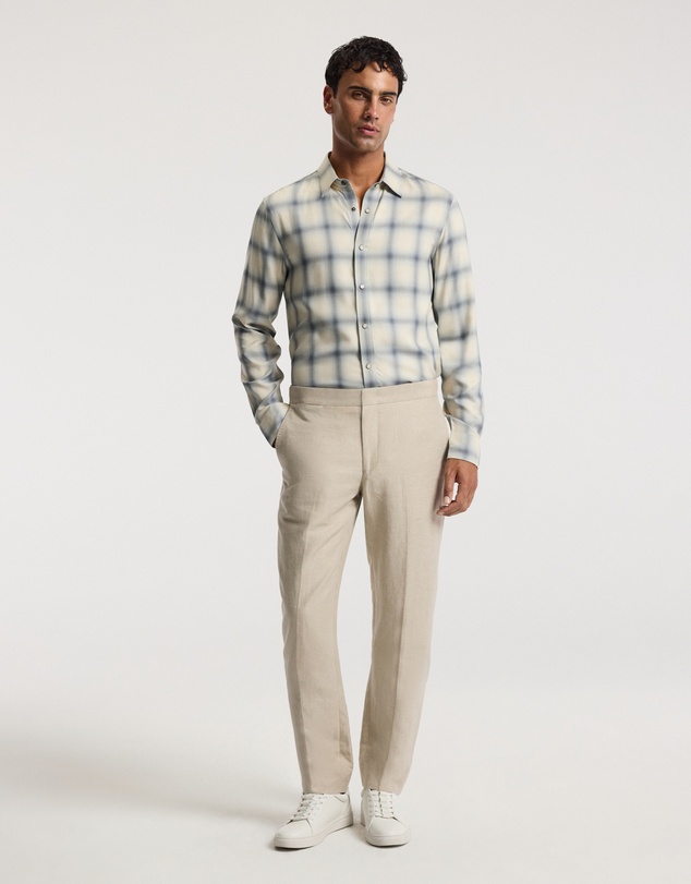 Calibre - Tailored Check Long Sleeve Shirt Bone