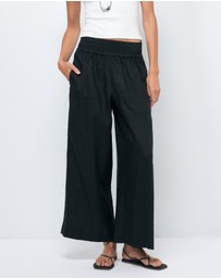 AERE - Tori Cropped Linen Pants