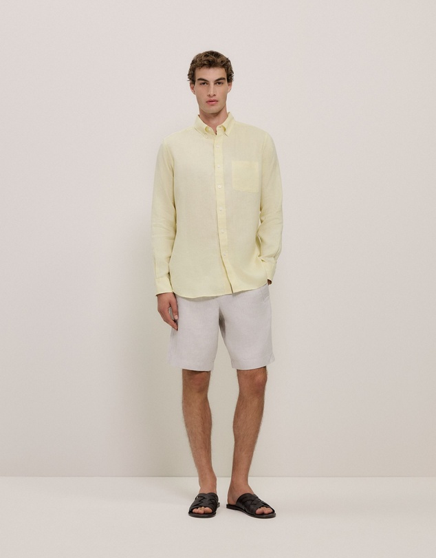 Trenery - Yarn Dyed Linen Relaxed Short in Flax