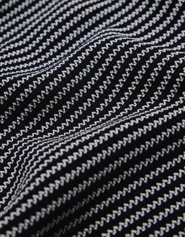 Calibre - Panelled Stripe Knit Shirt Navy