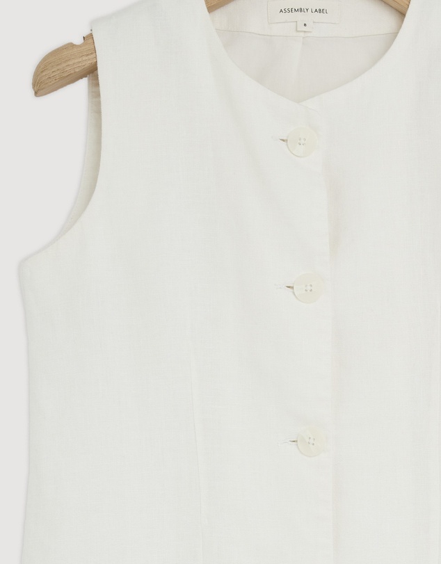 Revibe - Repaired Assembly Label Linen Mini Dress