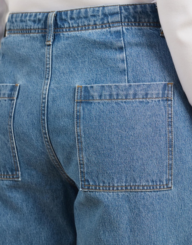 Atmos&Here Curvy - Lorie Pin Tuck Wide Leg Jeans