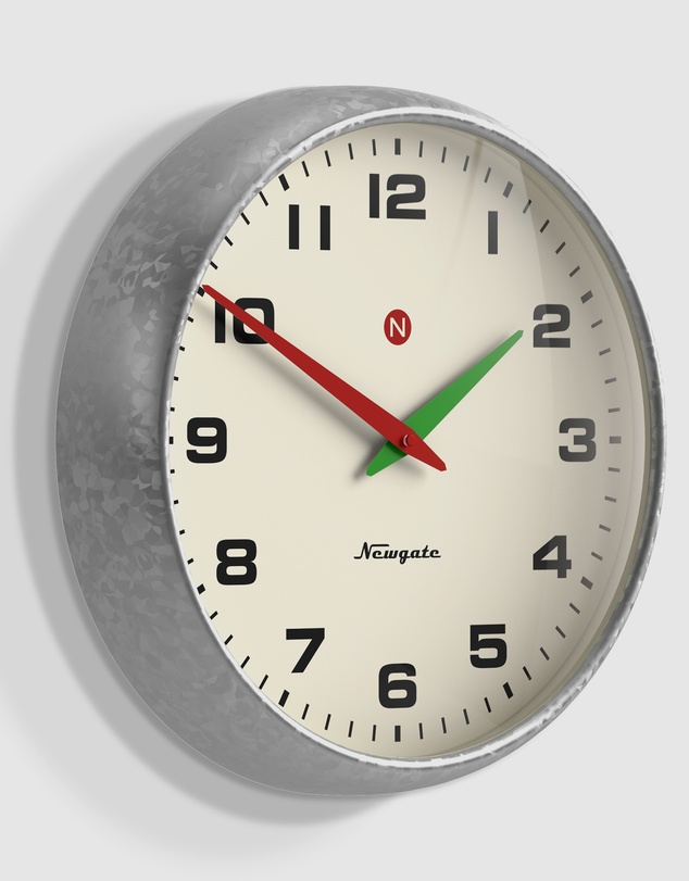 Newgate - Newgate Superstore Wall Clock Alpha Dial Galvanised