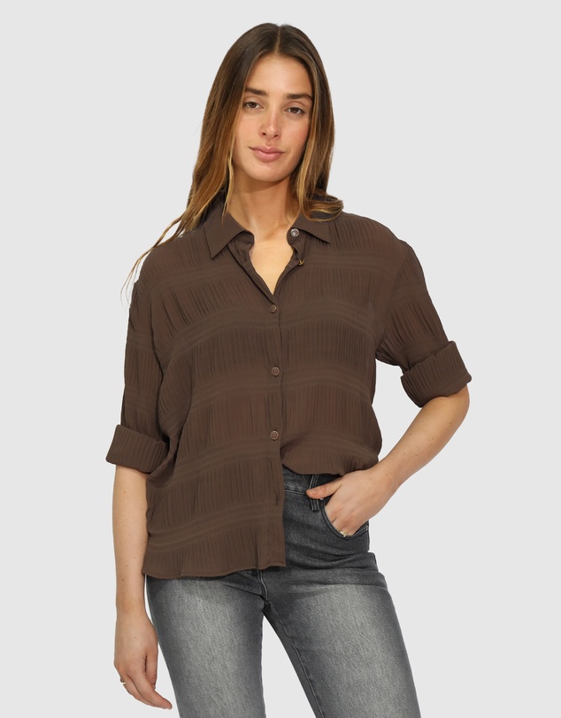 Belle & Bloom - Yoko Shirred Chiffon Blouse
