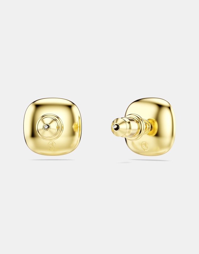 Swarovski - Una Angelic Stud Earrings, Cushion Cut, White, 18K Gold Finish