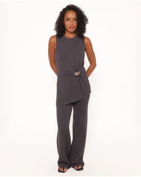 Petal & Pup - Leticia Knitted Pant Set - Grey