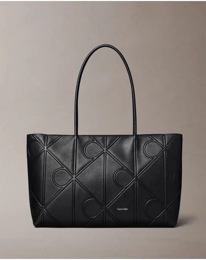 Calvin Klein - Embossed Allover Monogram Logo Tote Bag