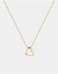 Elli Jewelry - Necklace Crystal Heart 925 Sterling Silver Gold-Plated