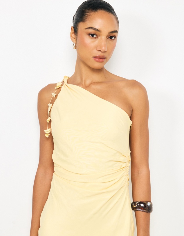 AERE - Ilaria Floral One Shoulder Maxi Dress