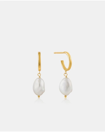Ania Haie - Pearl Mini Hoop Earrings