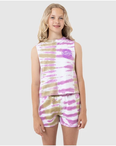 Santa Cruz - Strange Check Dot Mono Muscle Tee - Kids-Teens