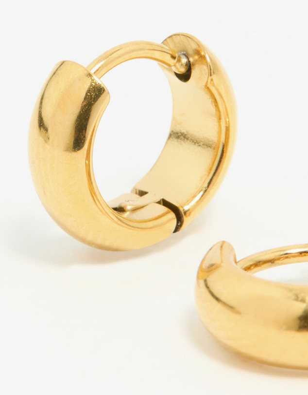 Lovisa - Waterproof Gold Plated Stainless Steel Chubby Huggie Earrings