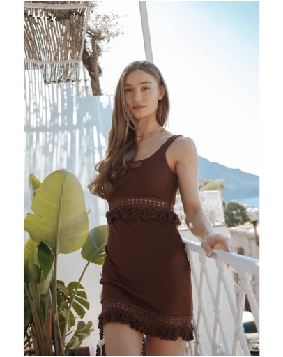 Petal & Pup - Tula Mini Dress - Dark Brown