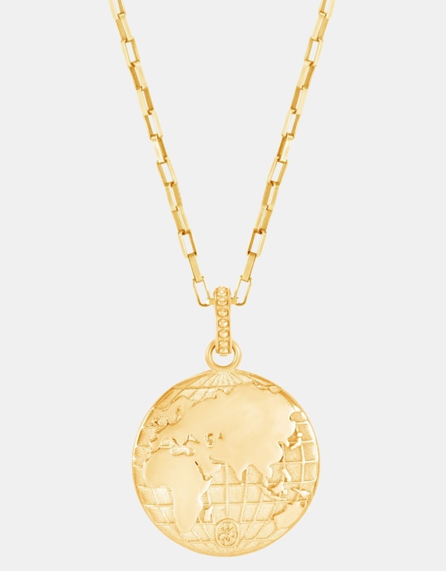Dower & Hall - Men's One World Talisman Necklace In Gold Vermeil