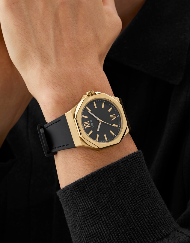 GUESS - Guess Men's Black Gold Tone 41.5mm Analogue Watch