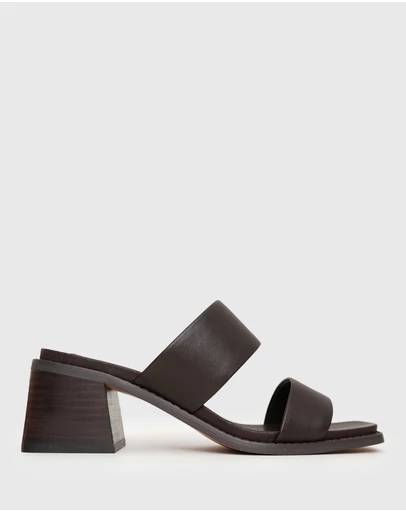 Betts - Wider Fit Prince Leather Block Heel Mules