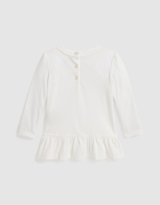 Polo Ralph Lauren - Polo Bear Cotton Long-Sleeve Peplum Tee - ICONIC EXCLUSIVE - Babies