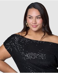 Pink Dusk by Curve Project - Platinum Nights Sequin Maxi Dress