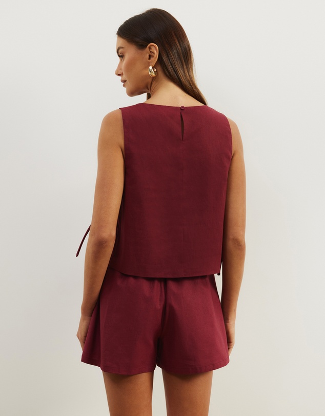 Atmos&Here - Bloom Side Tie Boxy Top