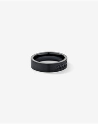 Michael Hill - 6mm Black Diamond Wedding Band in Black Titanium