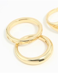 Lovisa - Gold Plated Compass & Star Stacking Rings 4-Pack