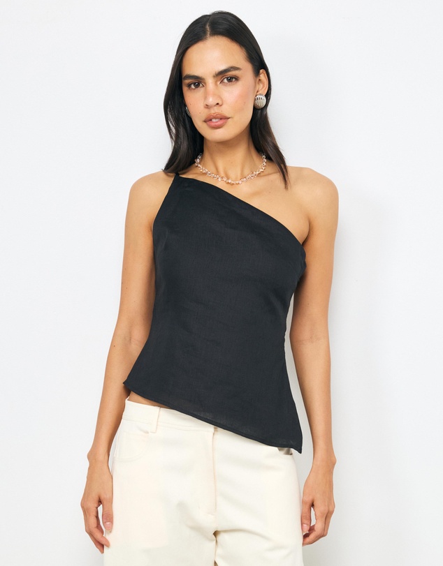 AERE - Winnie Asymmetric Linen Top