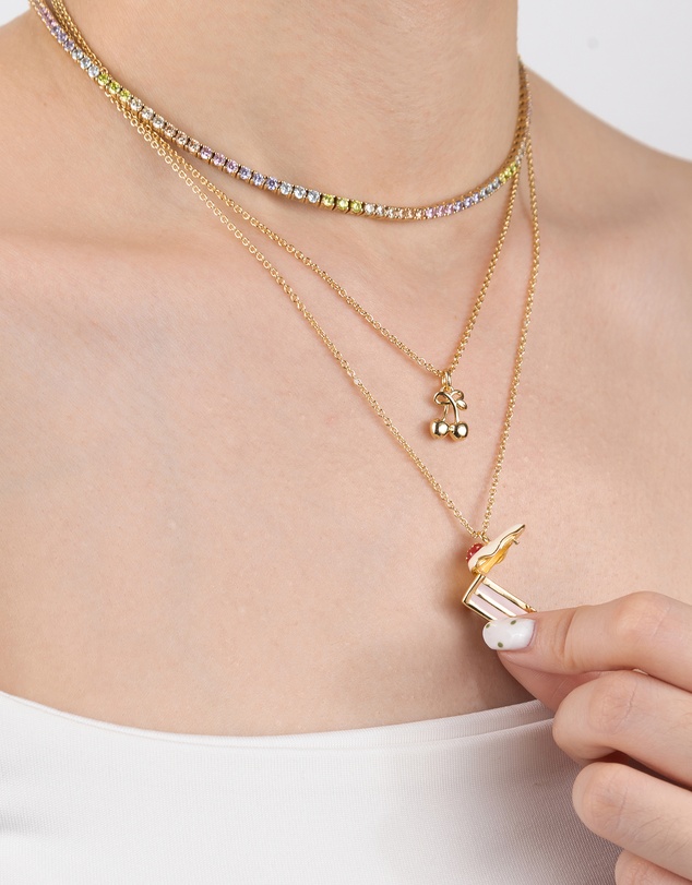 Wanderlust + Co - Strawberry Shortcake Gold Locket Necklace