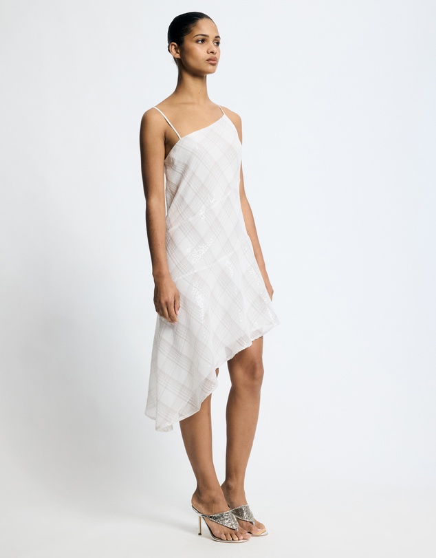 Lover - Venus Sequin Check Asymmetrical Dress