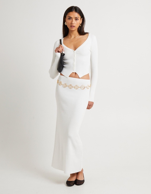 Subtitled - Kelse Knitted Long Sleeve Button Top
