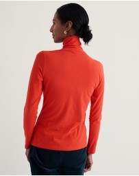 Seasalt - Seasalt Cornwall Orange Landing Roll Neck Top