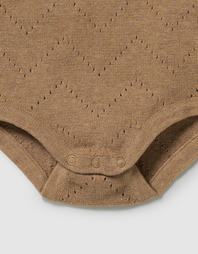 Wilson & Frenchy - Ginger Snap Organic Knitted Pointelle Bodysuit - Babies