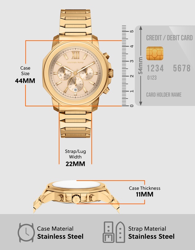 Michael Kors - Prescott Gold Tone Chronograph Watch