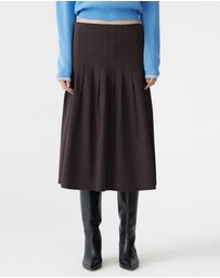 Bassike - Crushed Cotton Pleated Skirt