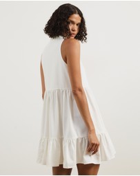 Atmos&Here - Aylah Tiered Linen Blend Mini Dress