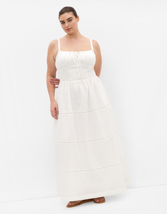 City Chic - Plus size Vani Corset Maxi Dress - ivory