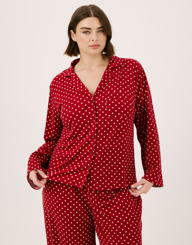 Atmos&Here Curvy - Polka Dot Long Sleeve Pyjama Set