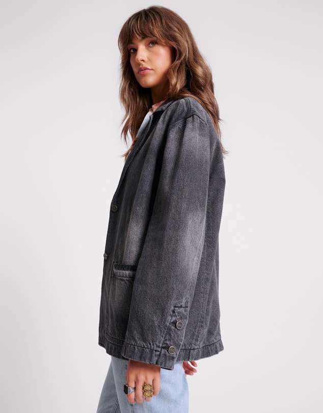 ONE TEASPOON - Worn Black Denim Boyfriend Blazer