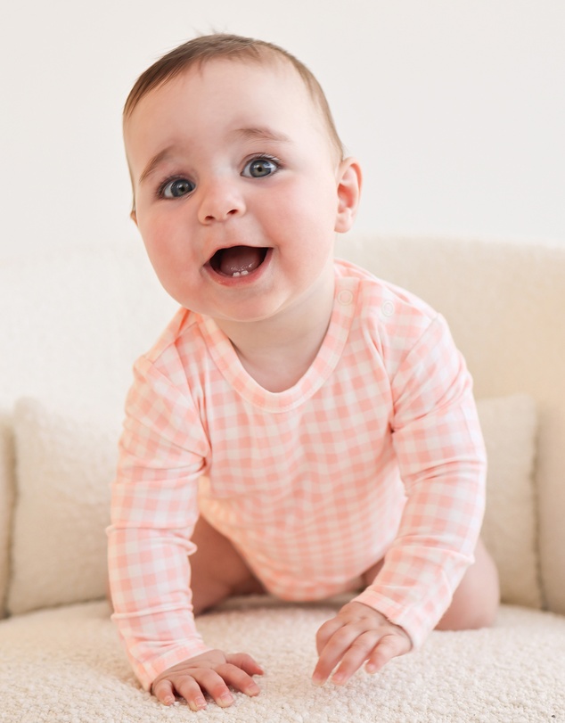 Kynd Baby - Comfy Bodysuit Long Sleeve in Petal Gingham