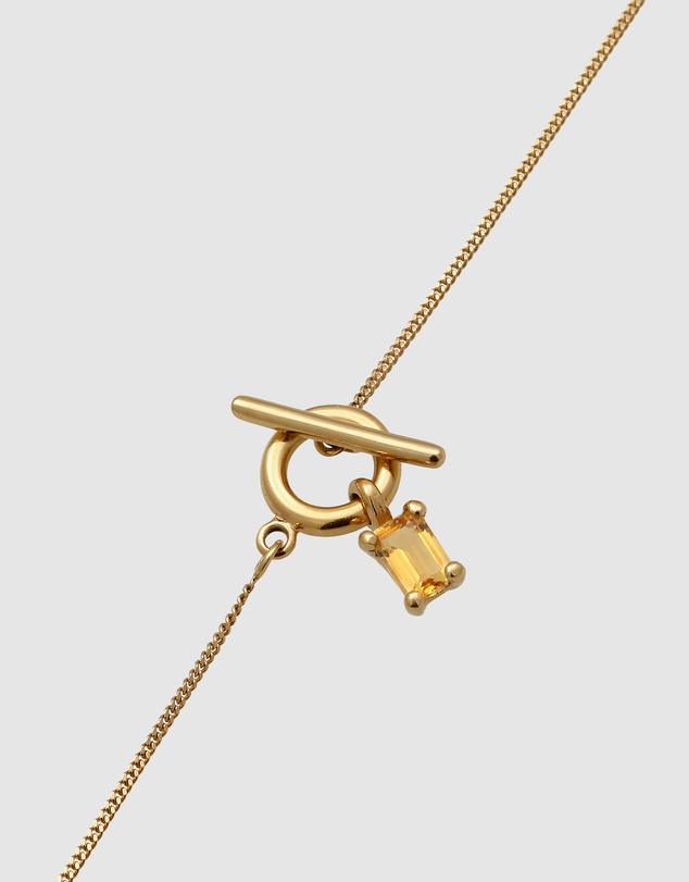 Elli Jewelry - SUN Citrine Coin Necklace in Gold-Plated 925 Silver