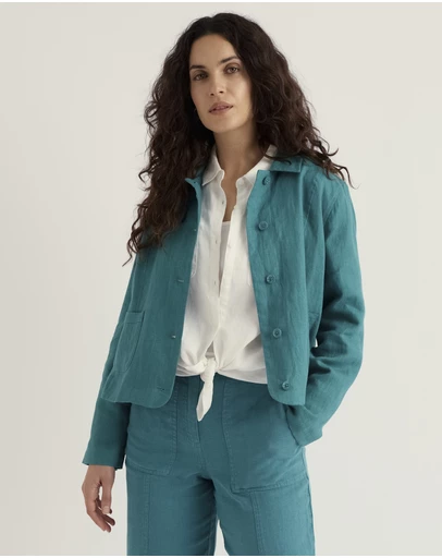 Seasalt - Seasalt Cornwall Blue Arame Linen Jacket