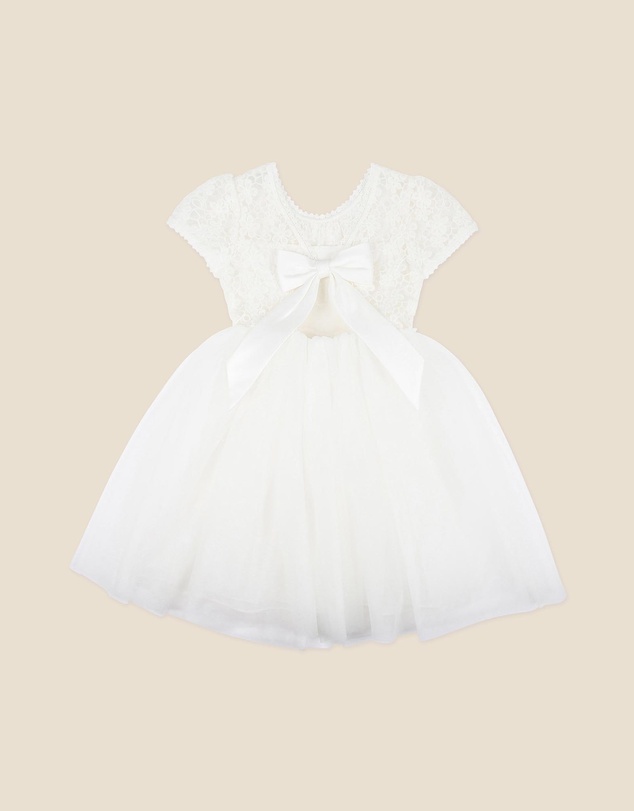 Bebe by Minihaha - Lace Bodice Back Bow Dress - Kids