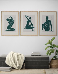 Inka Arthouse - Green Nudes Set of 3 Matisse Art Prints