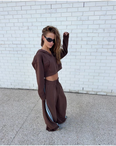 SSAINT - Barrel Trackpant Blue/Brown