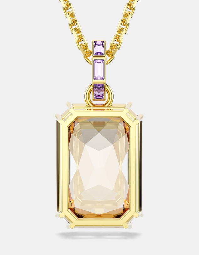 Swarovski - Millenia Pendant, Octagon Cut, Caramel, Gold-tone-Plated