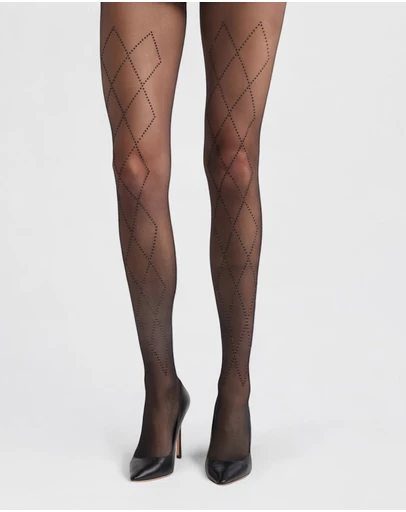High Heel Jungle - Richie Diamond Crystal Tights - Black/ Crystal