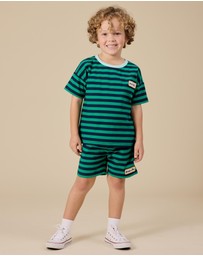 Goldie + Ace - Reverse Stripe Noah Shorts- ICONIC EXCLUSIVE- Babies-Kids
