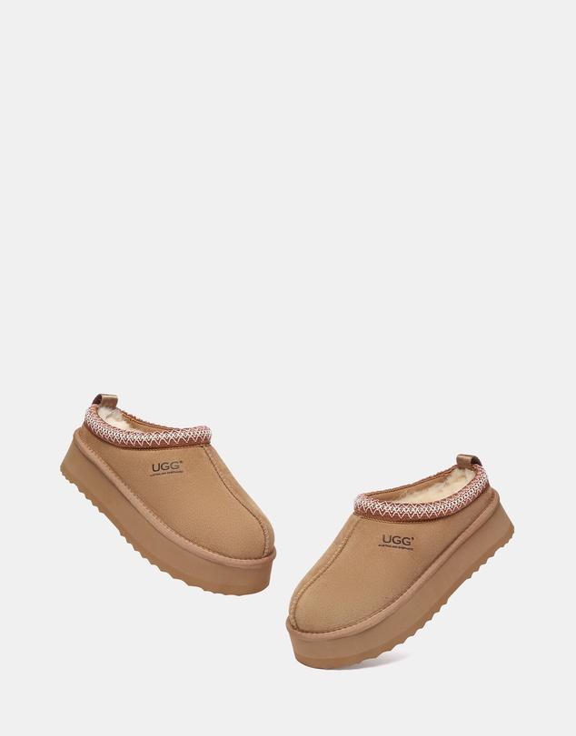 EVERAU - Australian Shepherd Ugg Tay Platform Cow Suede Upper House Shoes