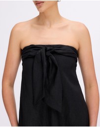 Minima Esenciales - Marlowe Linen Strapless Maxi Dress